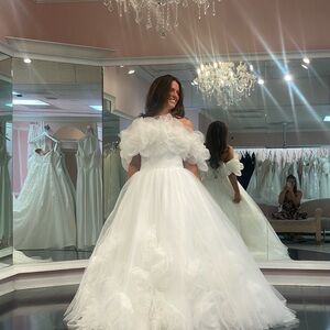 Elegant White Off-Shoulder Wedding Dress